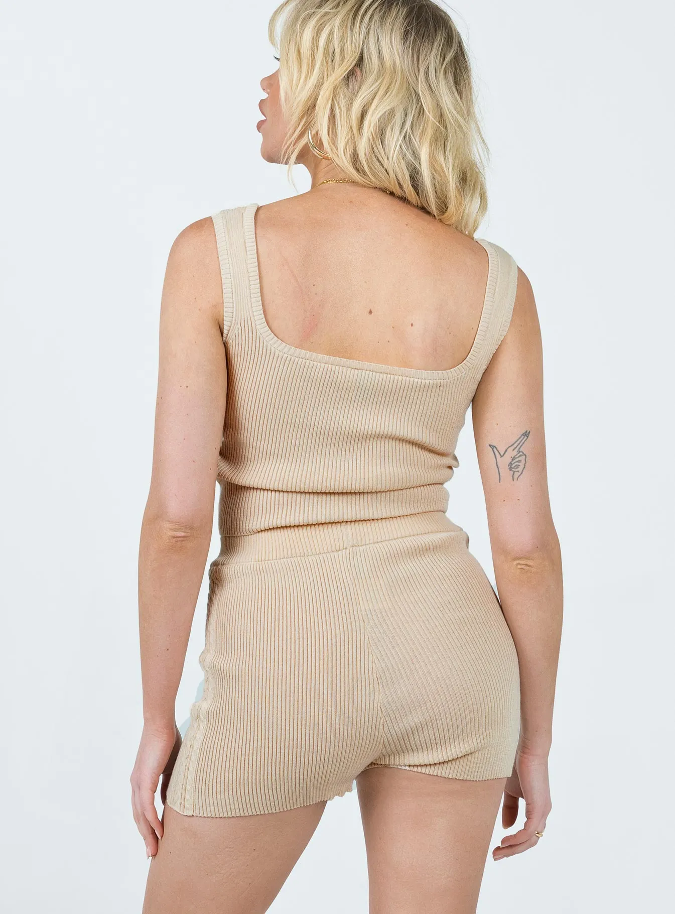 Maibelle Knit Shorts Beige LightweightDesign