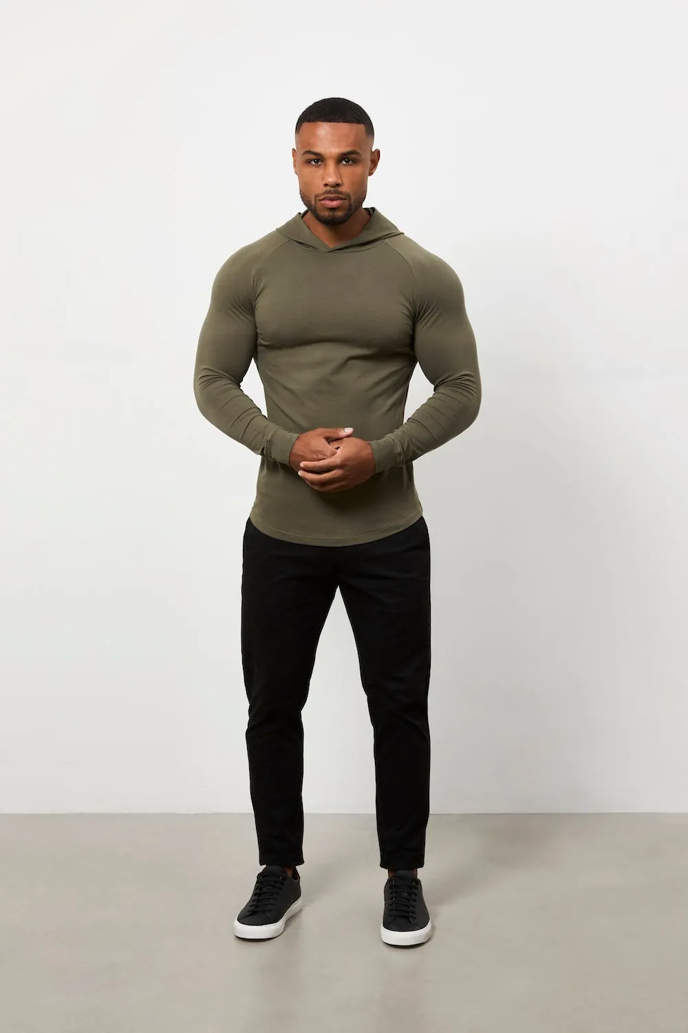 Sustainable Fibers Hooded Top in Khaki