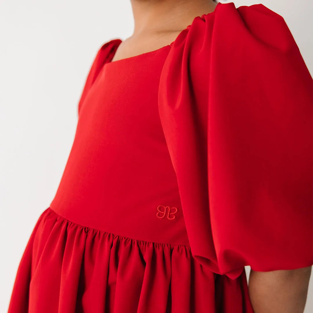 Ergonomic Cut Thermal regulation Mini Middleton Dress, Crimson