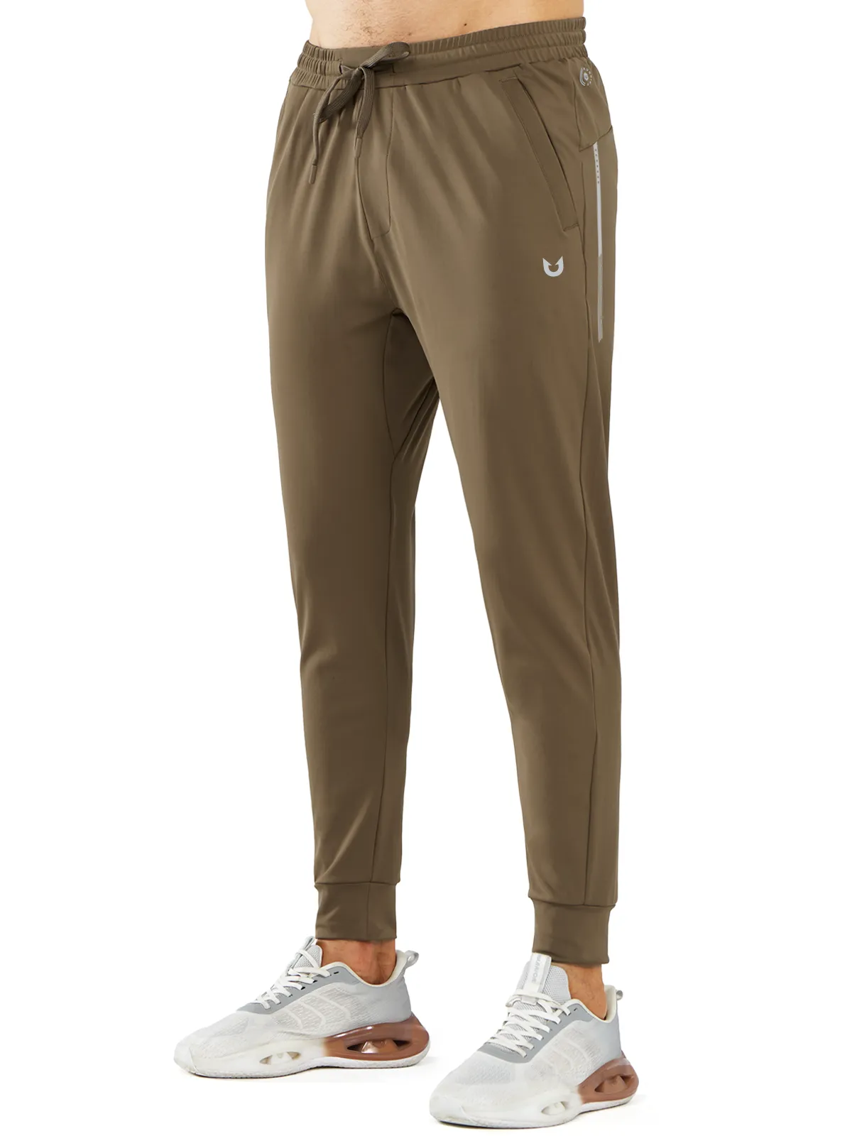 Men's Workout Sweatpants Joggers with Zip Pockets Tapered For Running Breathable Weave Fabric