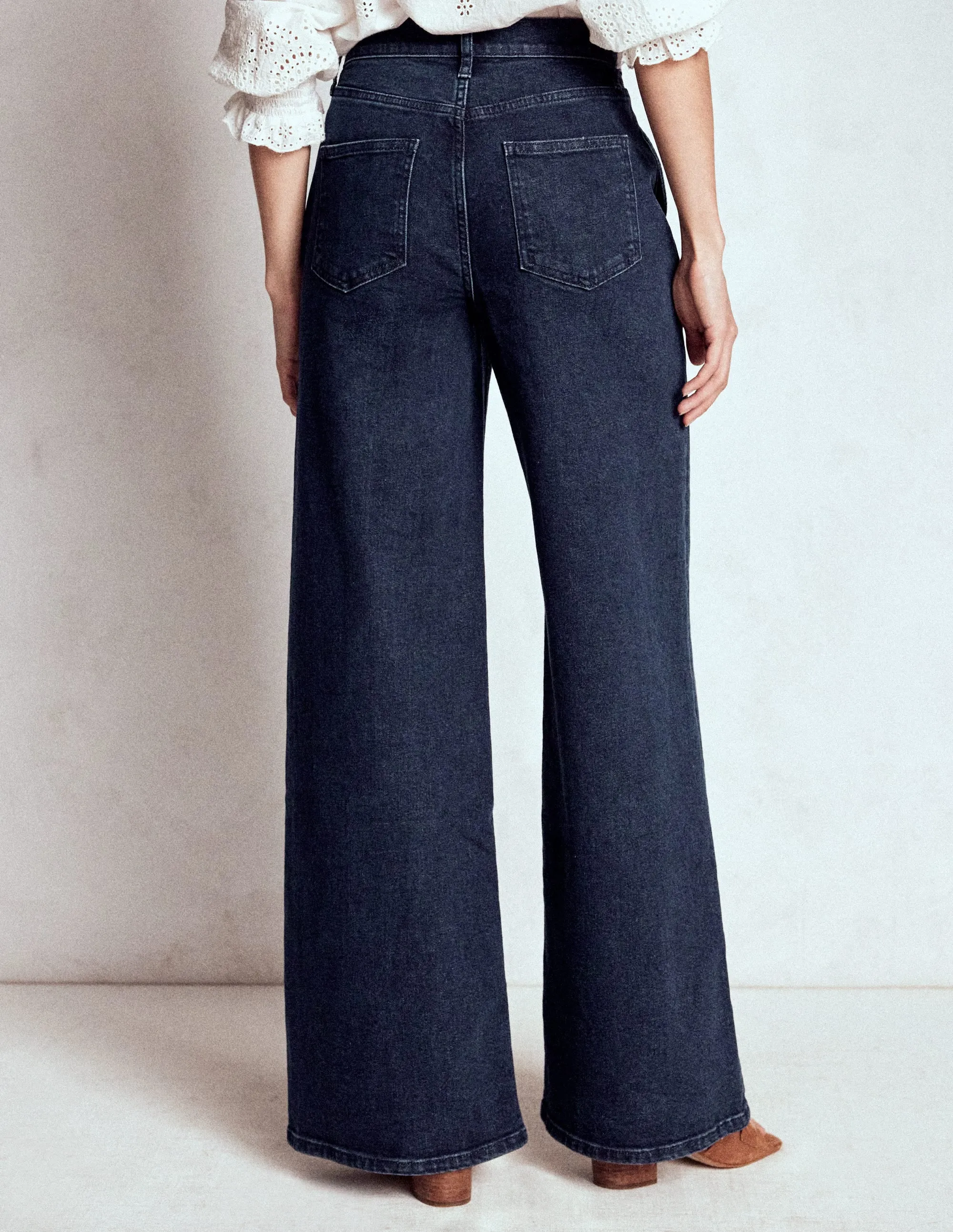 High Rise Clean Wide Jeans-Dark Vintage Street Fashion Trend Setter Holiday Vibes