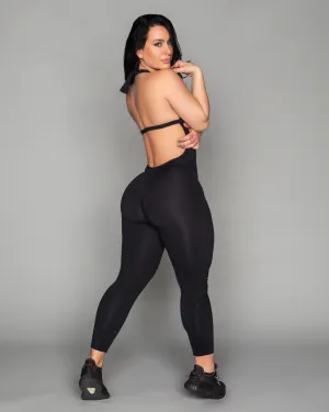 Black  Backless Bodysuit Travel Date