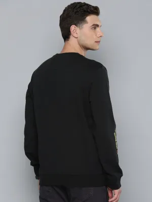 Breathability Fleece Lined Men's Brand Logo Crew Neck Sweatshirt