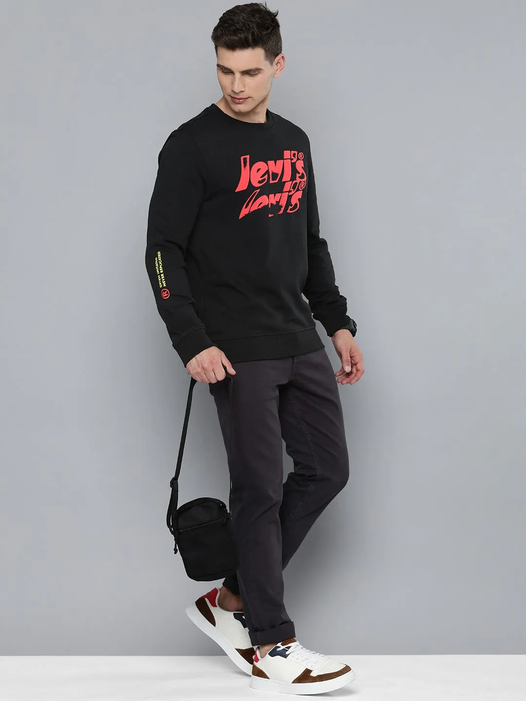 Men's Brand Logo Crew Neck Sweatshirt Skiing wear Street Appeal