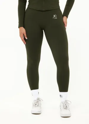 Sportlegging Forest Green Minimal Fit Plus Size Compression Support