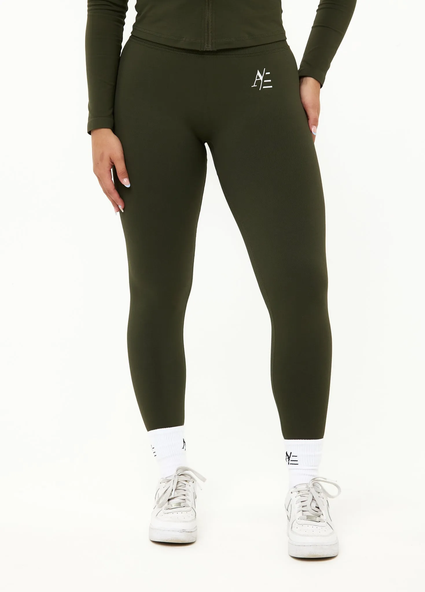 Sportlegging Forest Green Minimal Fit Plus Size Compression Support