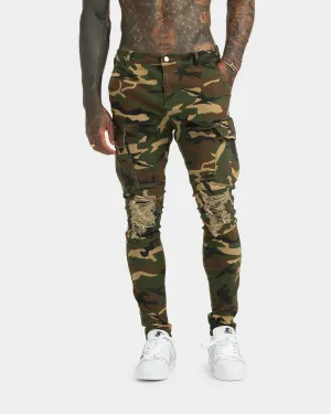 Soft Eco Friendly Stylish Daily Wear Parent Style XXIII Sergeant Camo Ripped Jeans Camo
