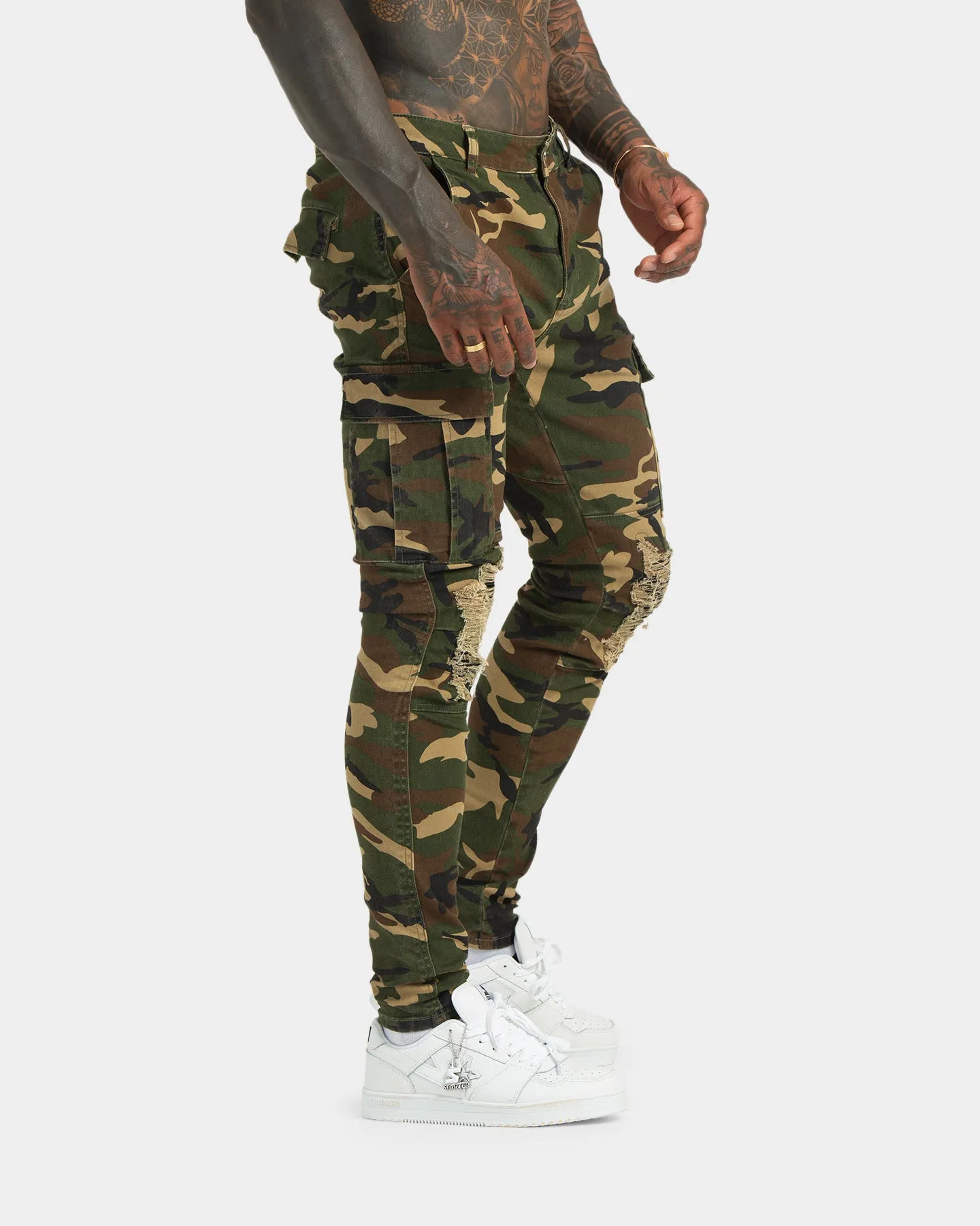 XXIII Sergeant Camo Ripped Jeans Camo Rainy Day Everyday
