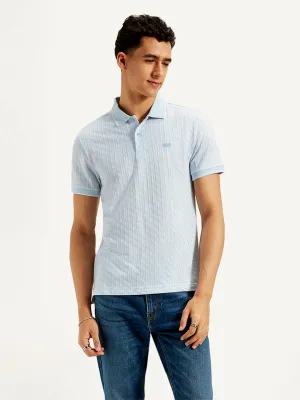 warm weather Casual Friday Men's Textured Slim Fit Polo T-Shirt