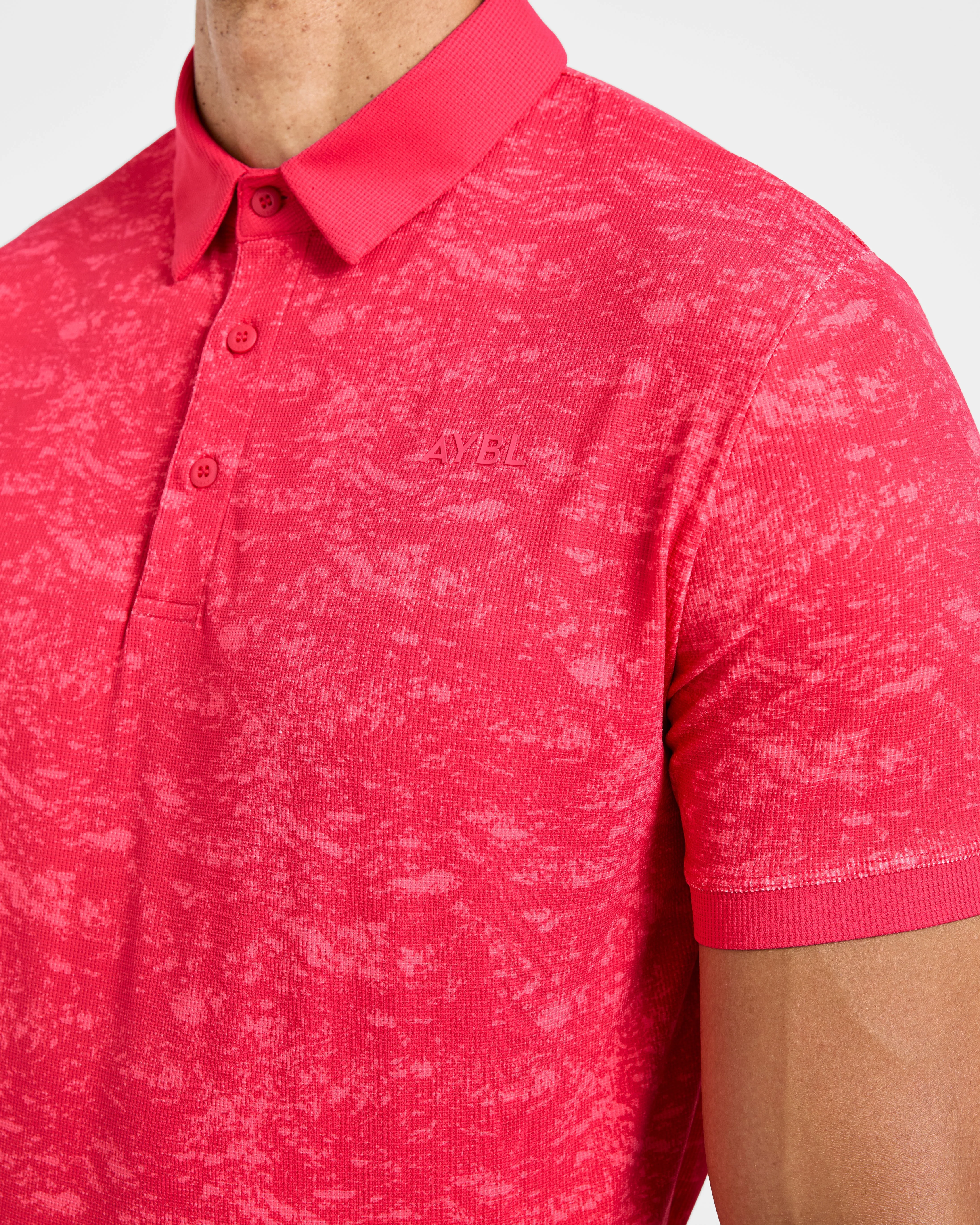 Precision Texture Polo - Summer Red Slim Tailored Office Attire