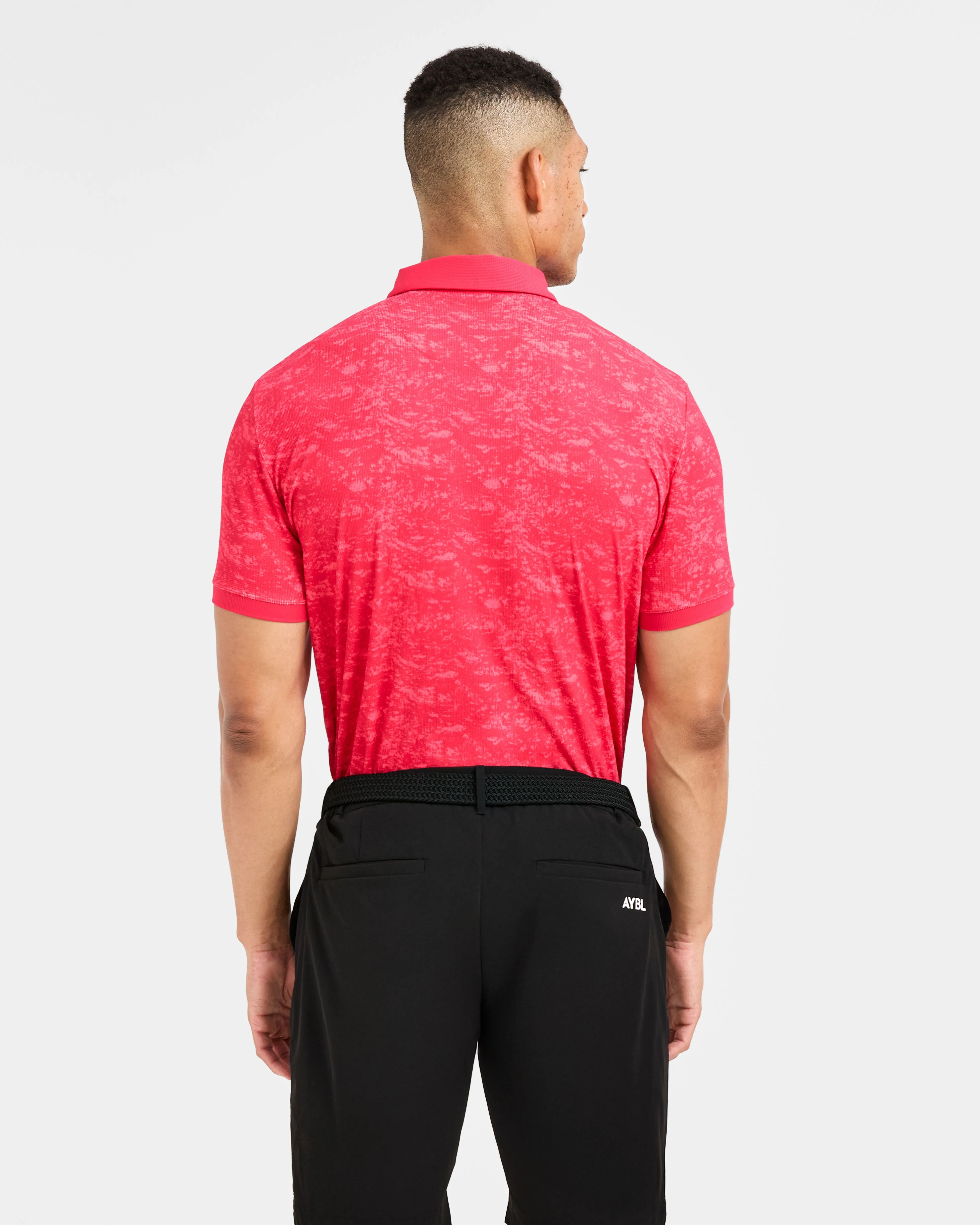 Sweat Resistant Lining Precision Texture Polo - Summer Red
