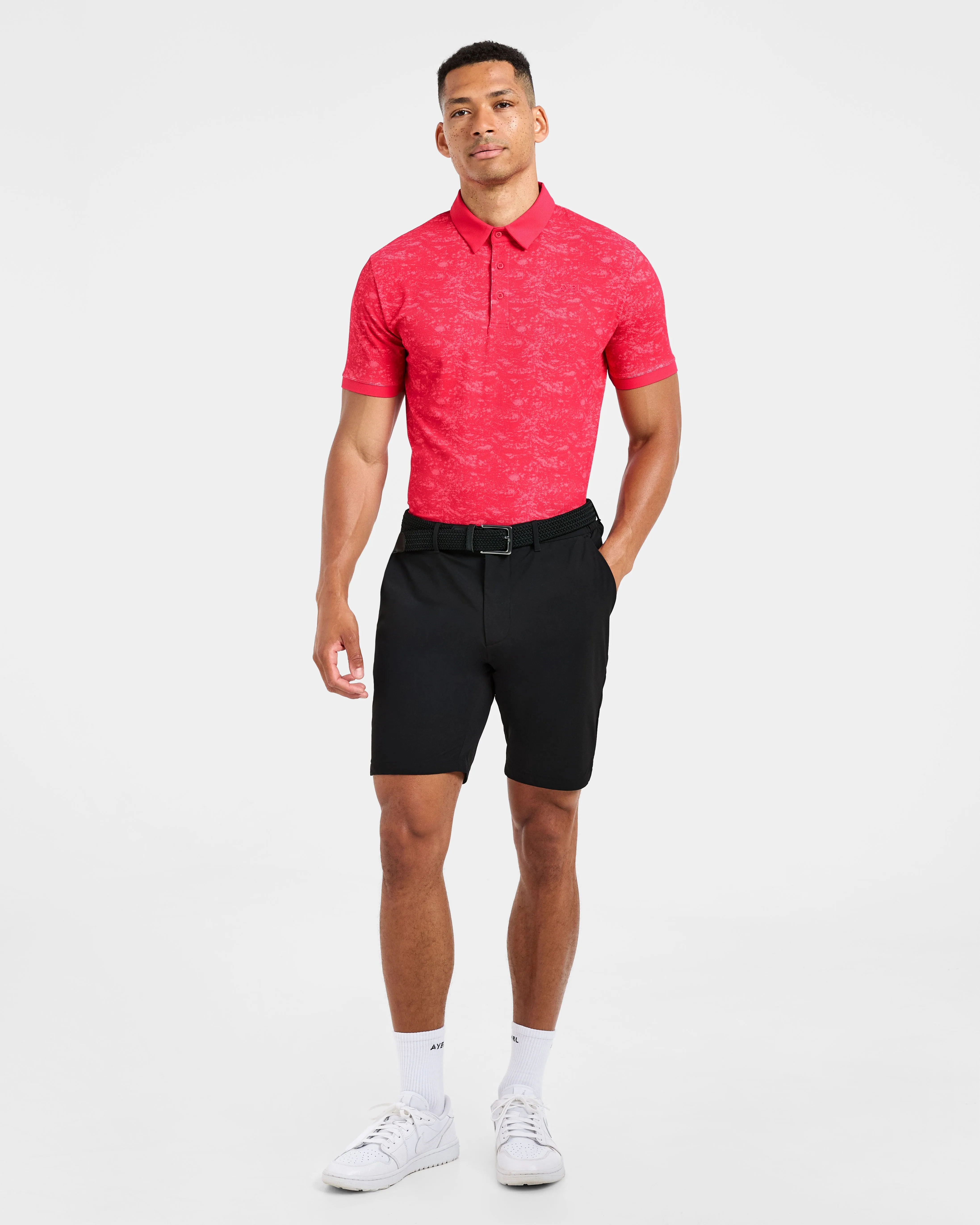 Precision Texture Polo - Summer Red Slim Tailored