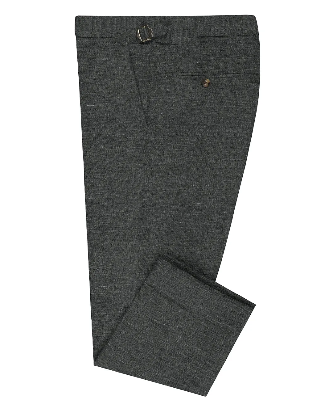 Solbiati Ash Grey Linen Dress Pant Travel-Ready