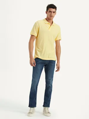 Urban Style Men's Solid Slim Fit Polo Linen T-shirt