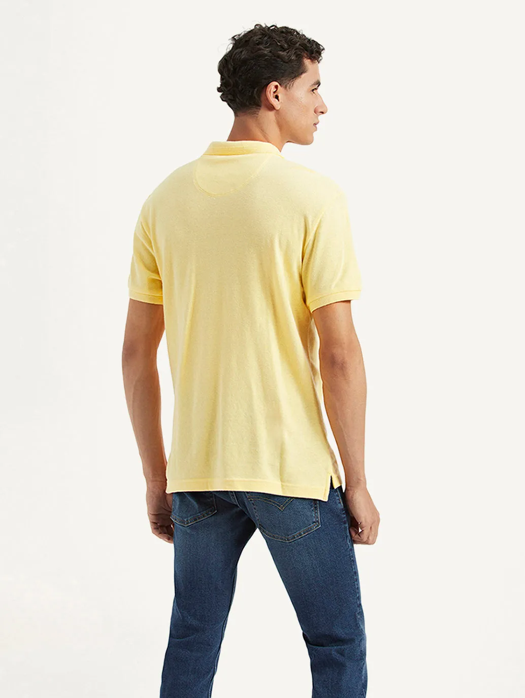Adaptive Torso Contouring Men's Solid Slim Fit Polo Linen T-shirt