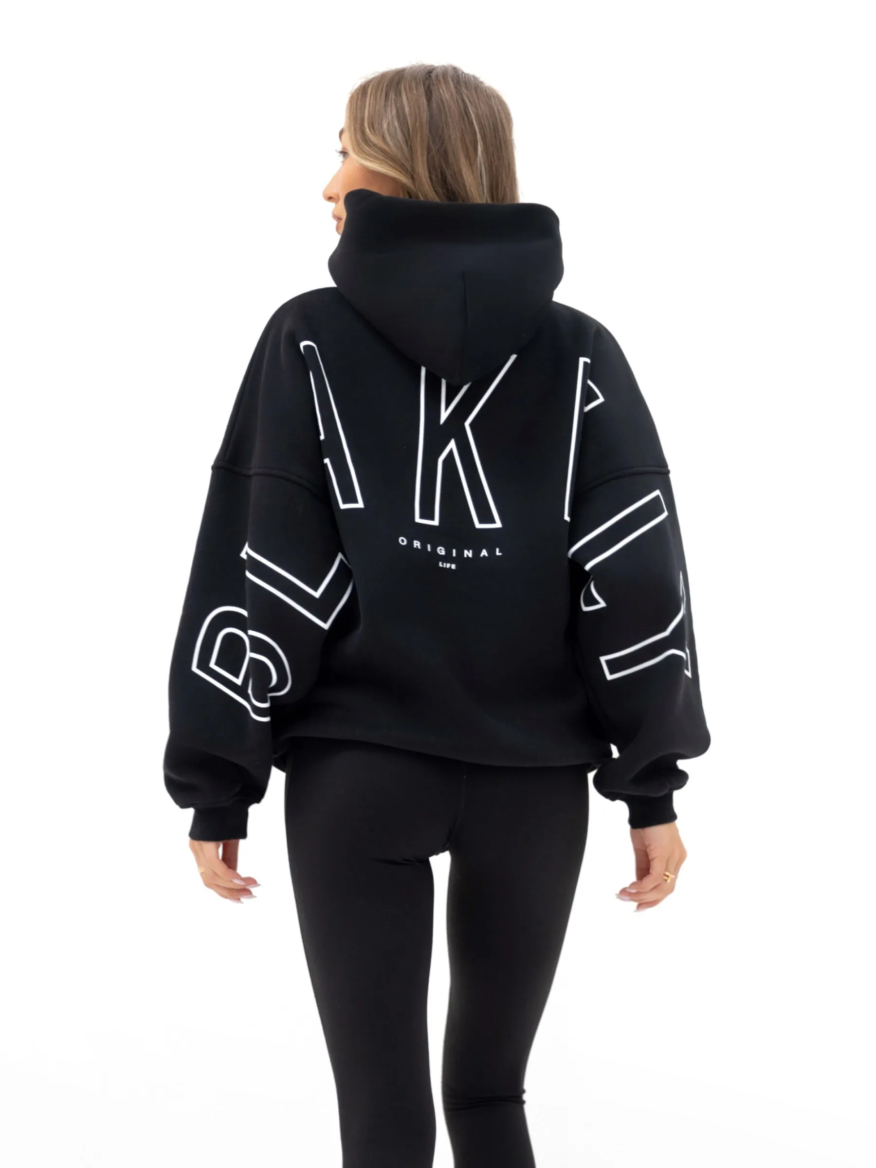 Daily Apparel Fishing wear Outline Isabel Oversized Hoodie - Black