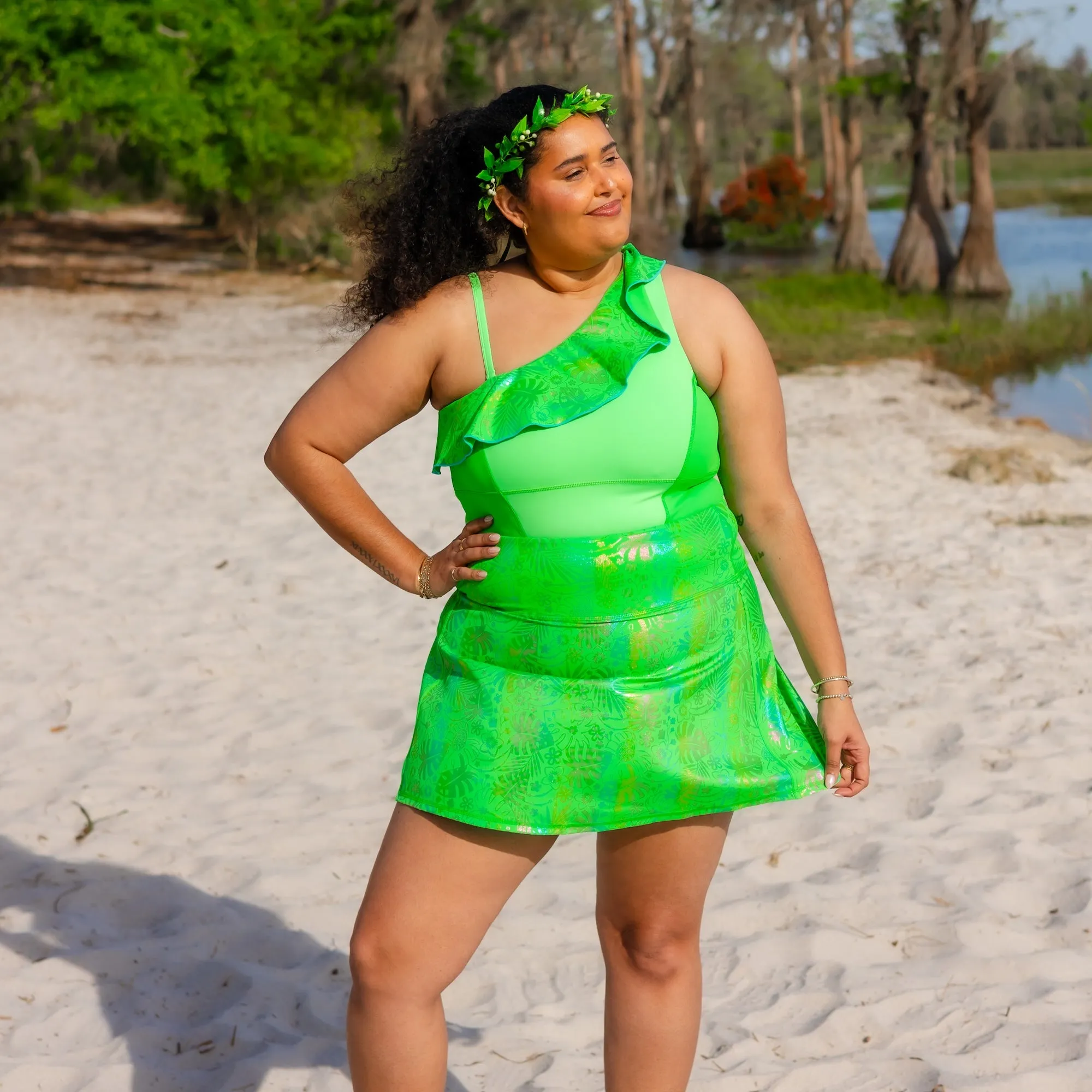 SoftTouchTexture Cozy Texture Island Heart Athletic Skort