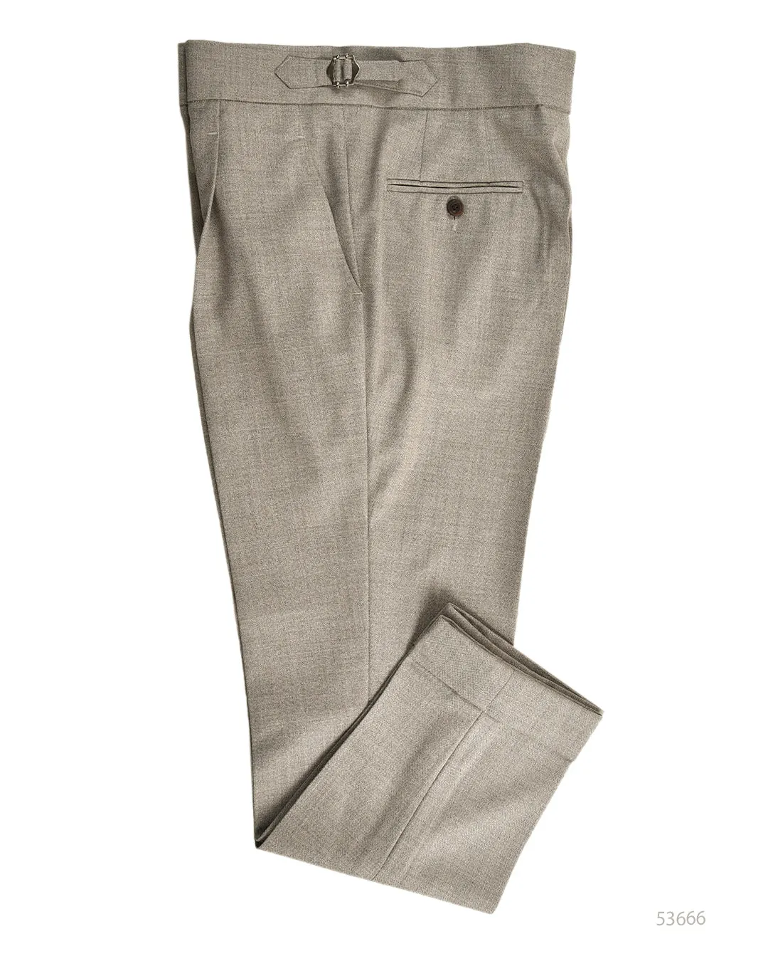 VBC - 4 Ply Tropical Wool: Grey Ecru Melange Pant Layered Look DoubleLayeredKnees