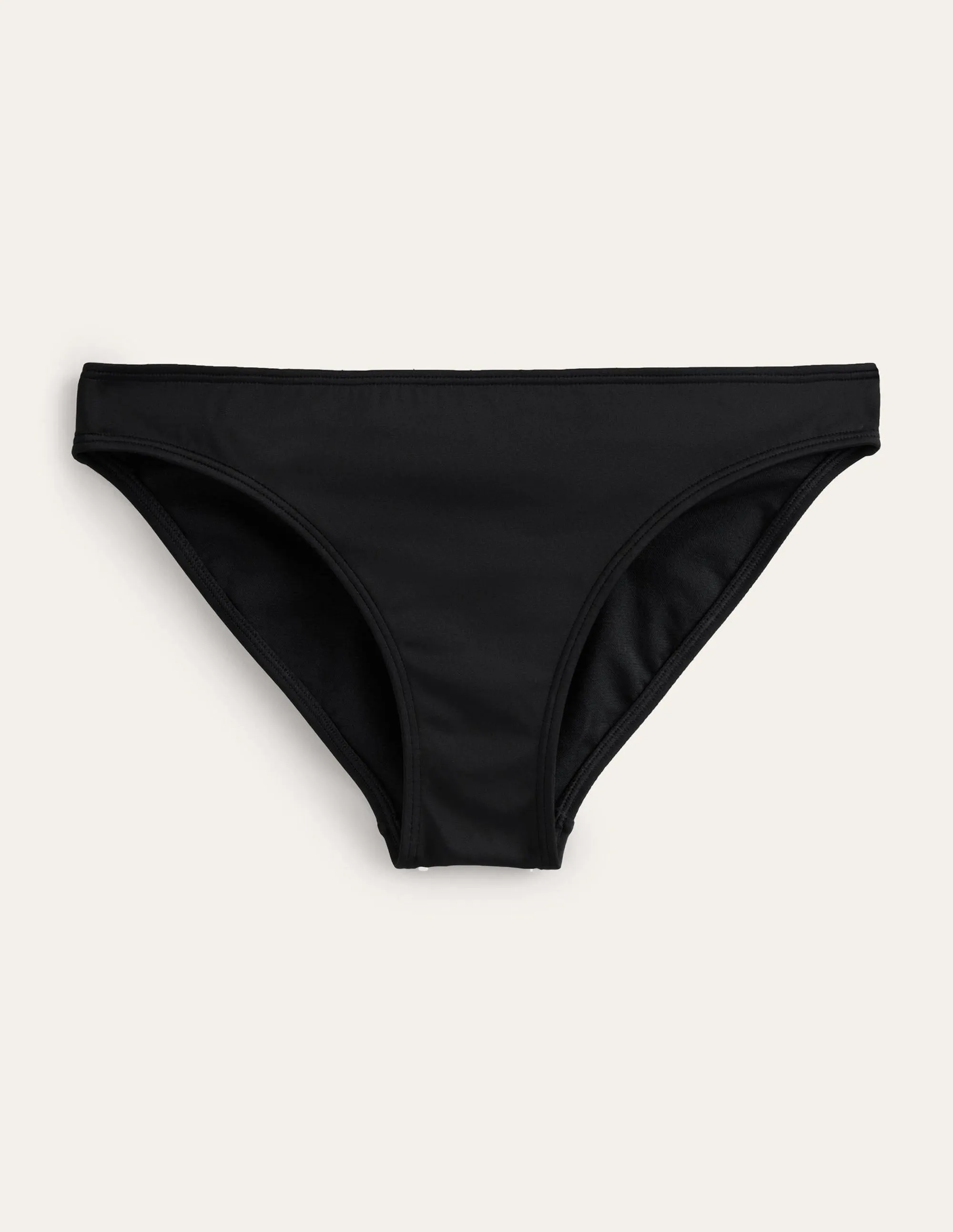 Smooth-Finish stain resistant coating Classic Bikini Bottoms-Black