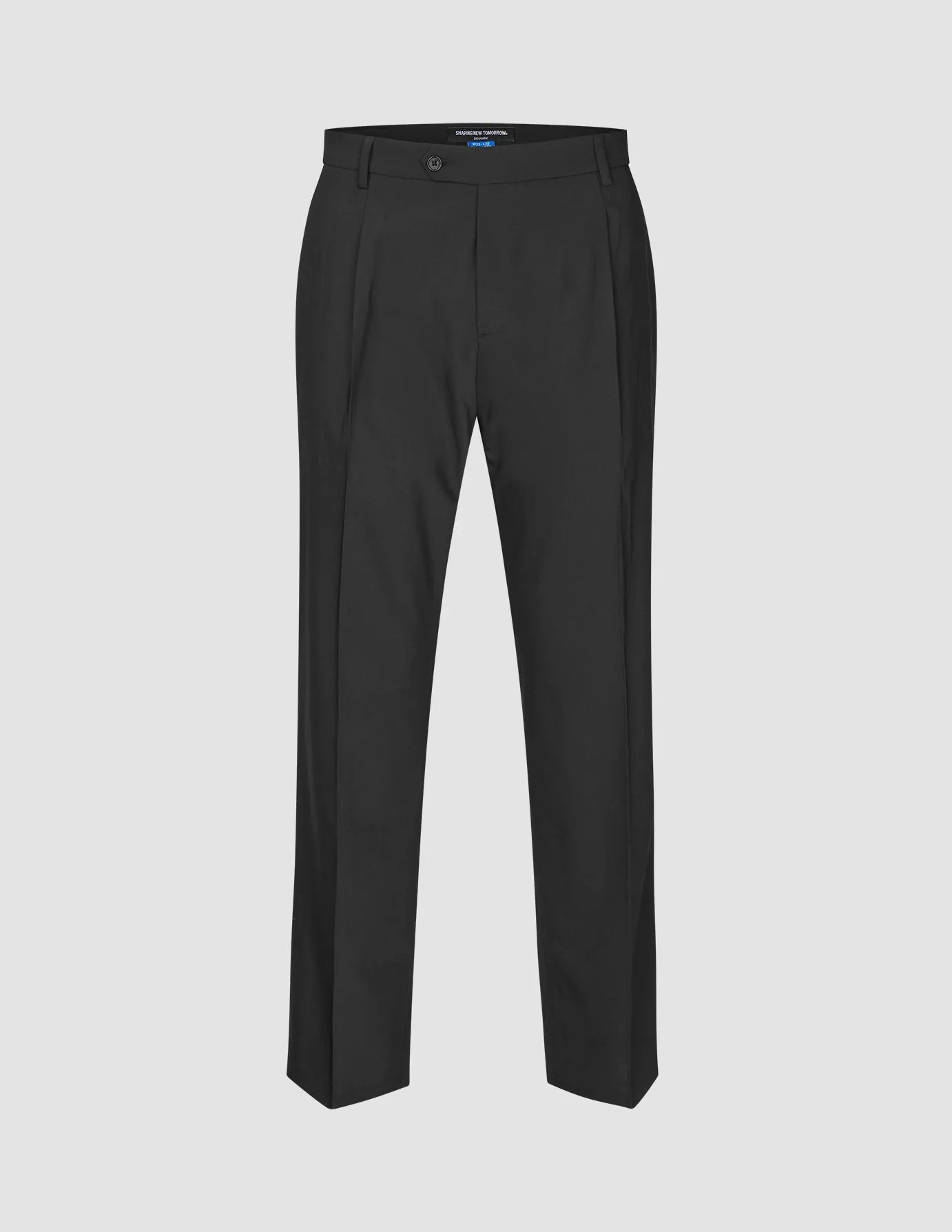 Pull-on style Tech Wool Suit Pants Relaxed Fit Black