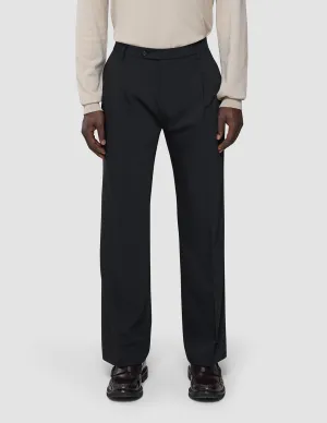 Indoor Comfort ResilientElasticBand Tech Wool Suit Pants Relaxed Fit Black