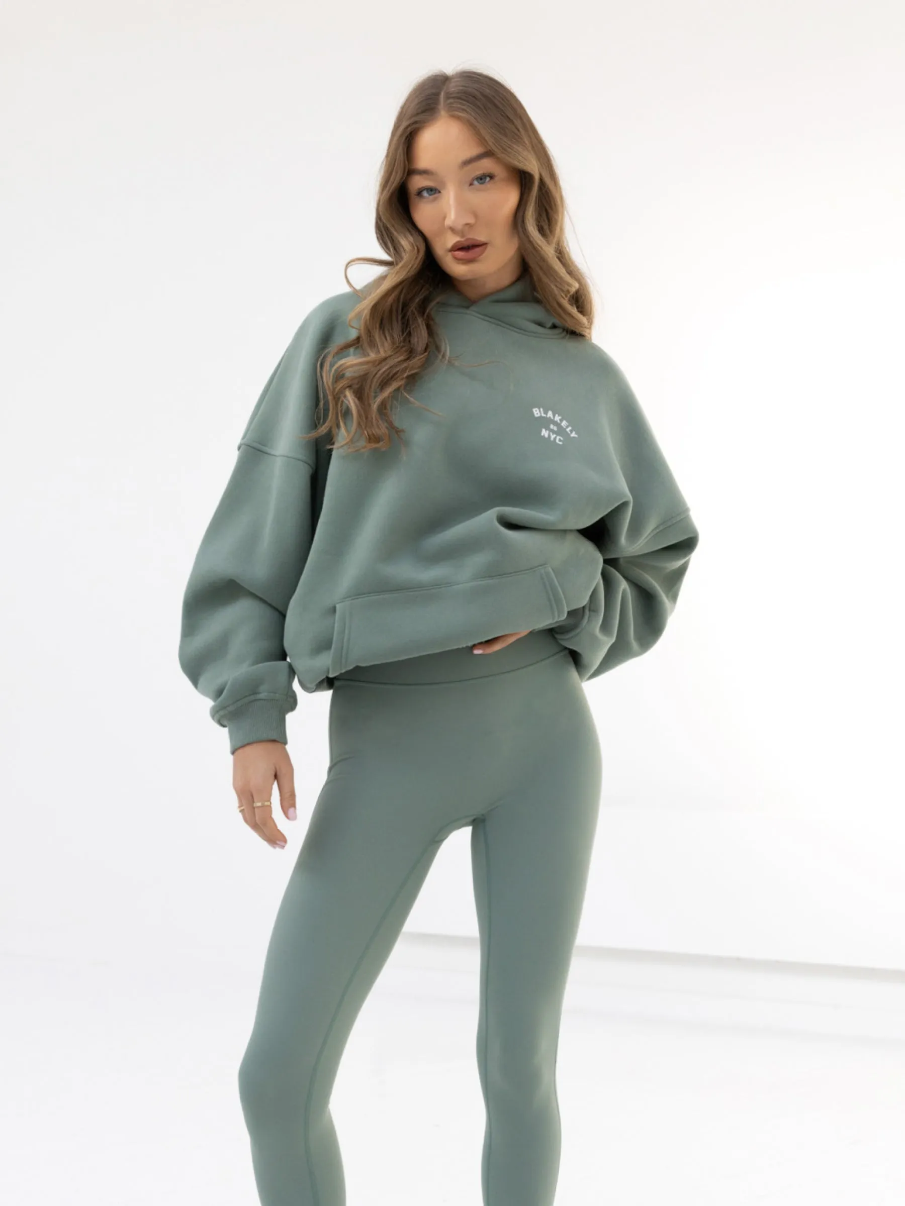 NYC Oversized Hoodie - Sage Green Date Night Casual Cultural inspiration