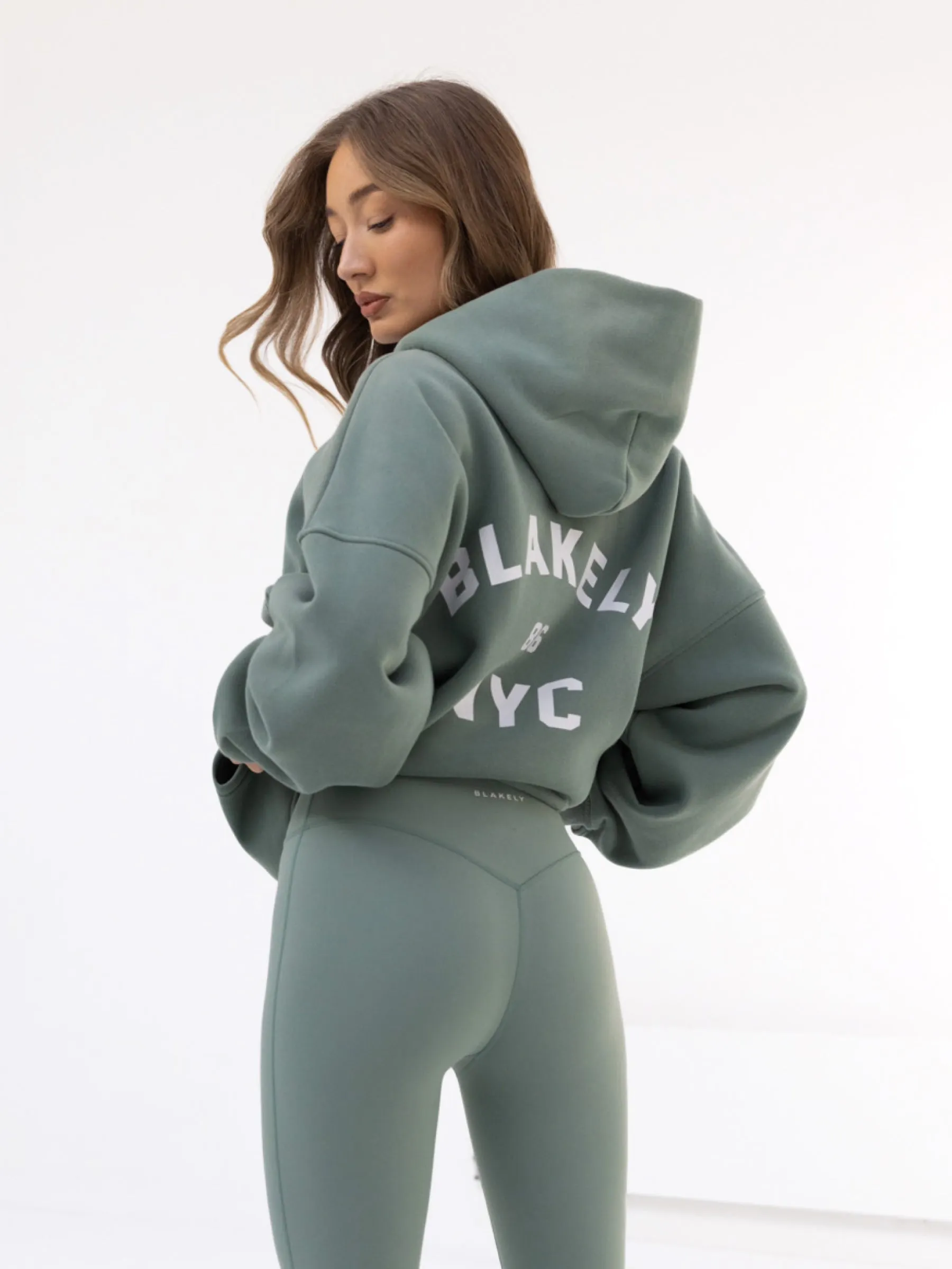 NYC Oversized Hoodie - Sage Green Pika like Sloth like