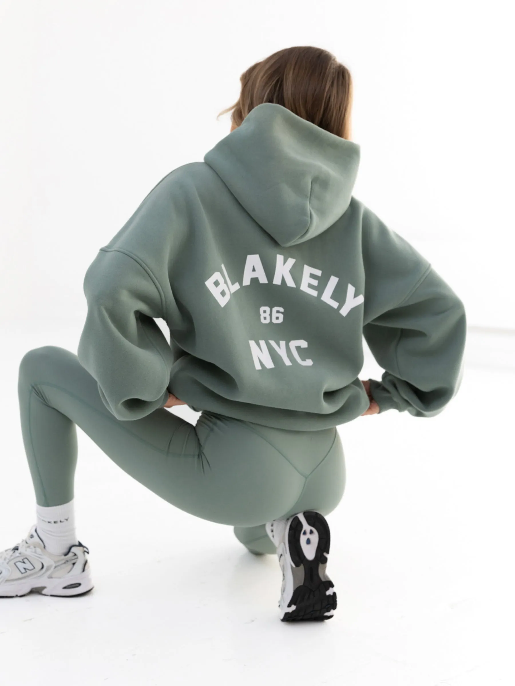 NYC Oversized Hoodie - Sage Green Minimalist Outfit Water Resistant