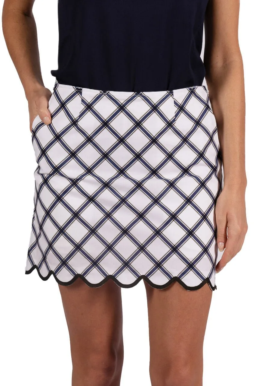 Playful-Detail Embroidered Fabric Carpe Diem Skort