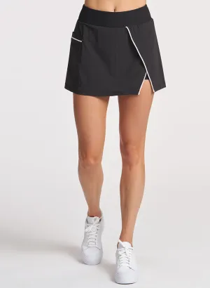 Piped Slit Skort Inner Glow Fashion Option