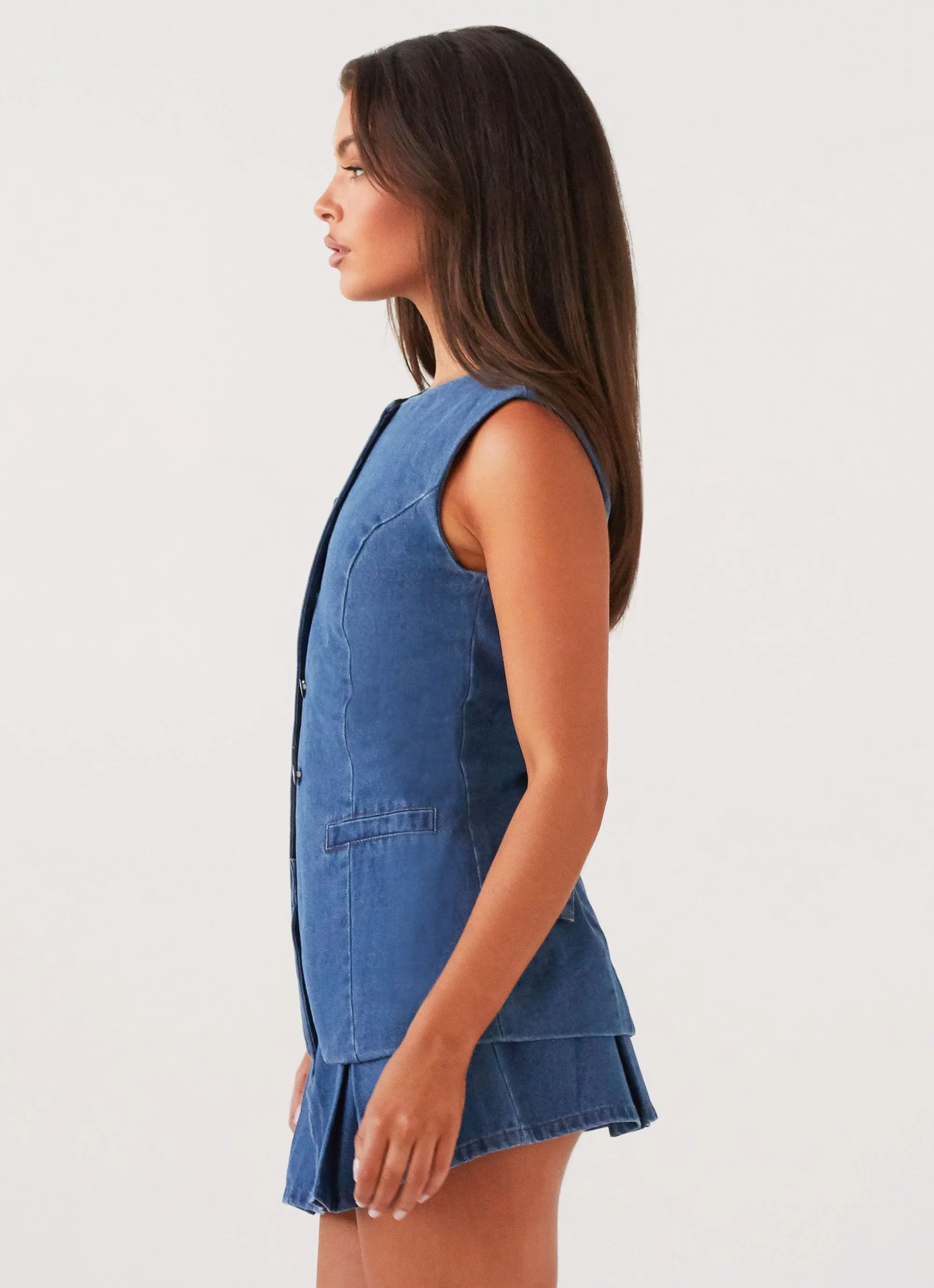 Ashlyn Denim Mini Skirt - Indigo Comfortable Fashion