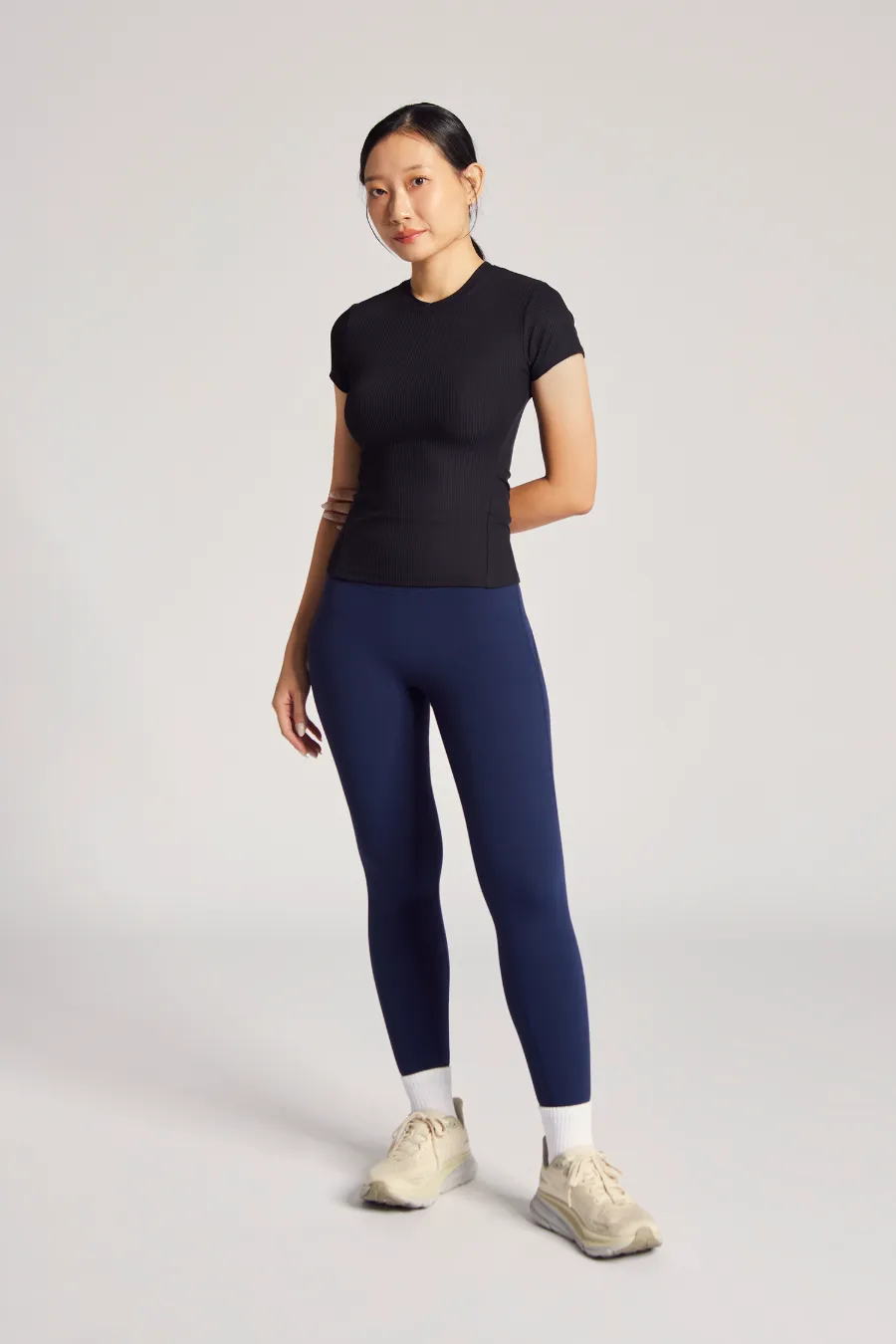 Quick Comfort Like A Hug Tee (Rib) in Black Sesame