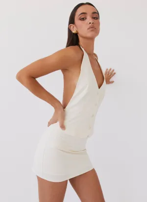 Sarah Mini Skirt - Ivory garden party