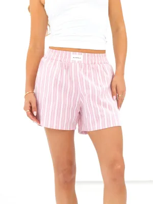 Quick Dry Fabric Elena Stripe Shorts - Pink