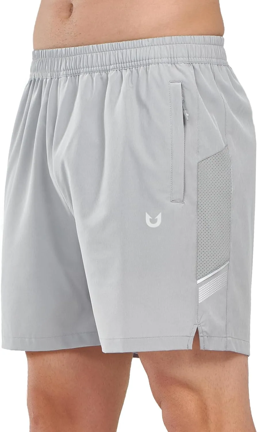 Men's Athletic 5 Inch Biker Shorts with Pockets Quick Dry for Workout Noise Free Operation Design