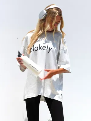 Logo Ultra Oversized T-Shirt - Marl White Linen blend