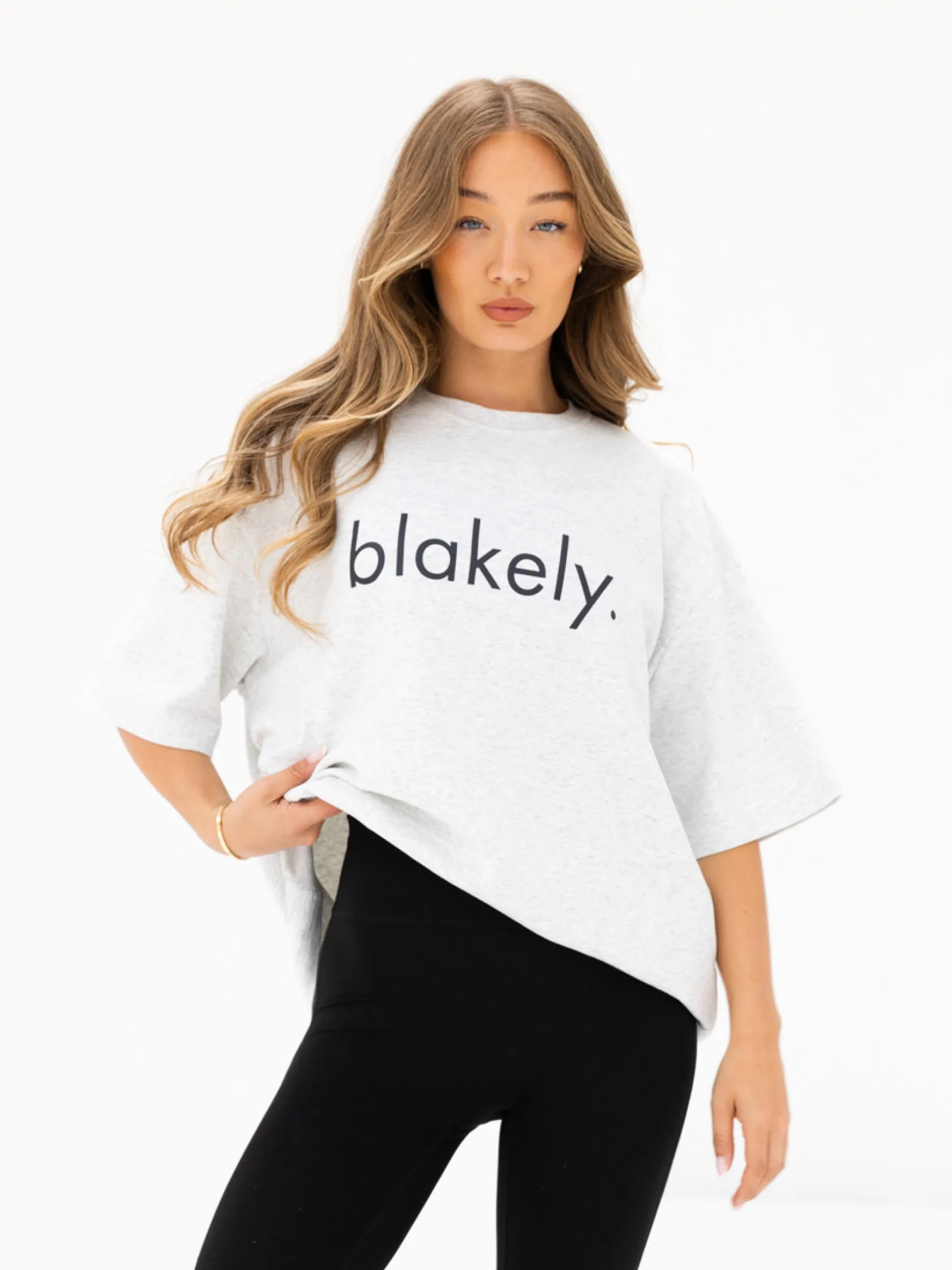 TemperatureRegulating Logo Ultra Oversized T-Shirt - Marl White