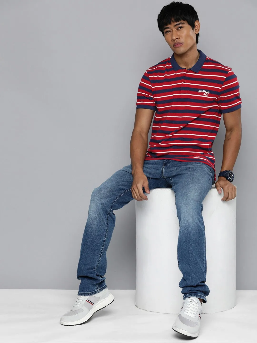 Slim Tailored Men's Striped Polo T-shirt