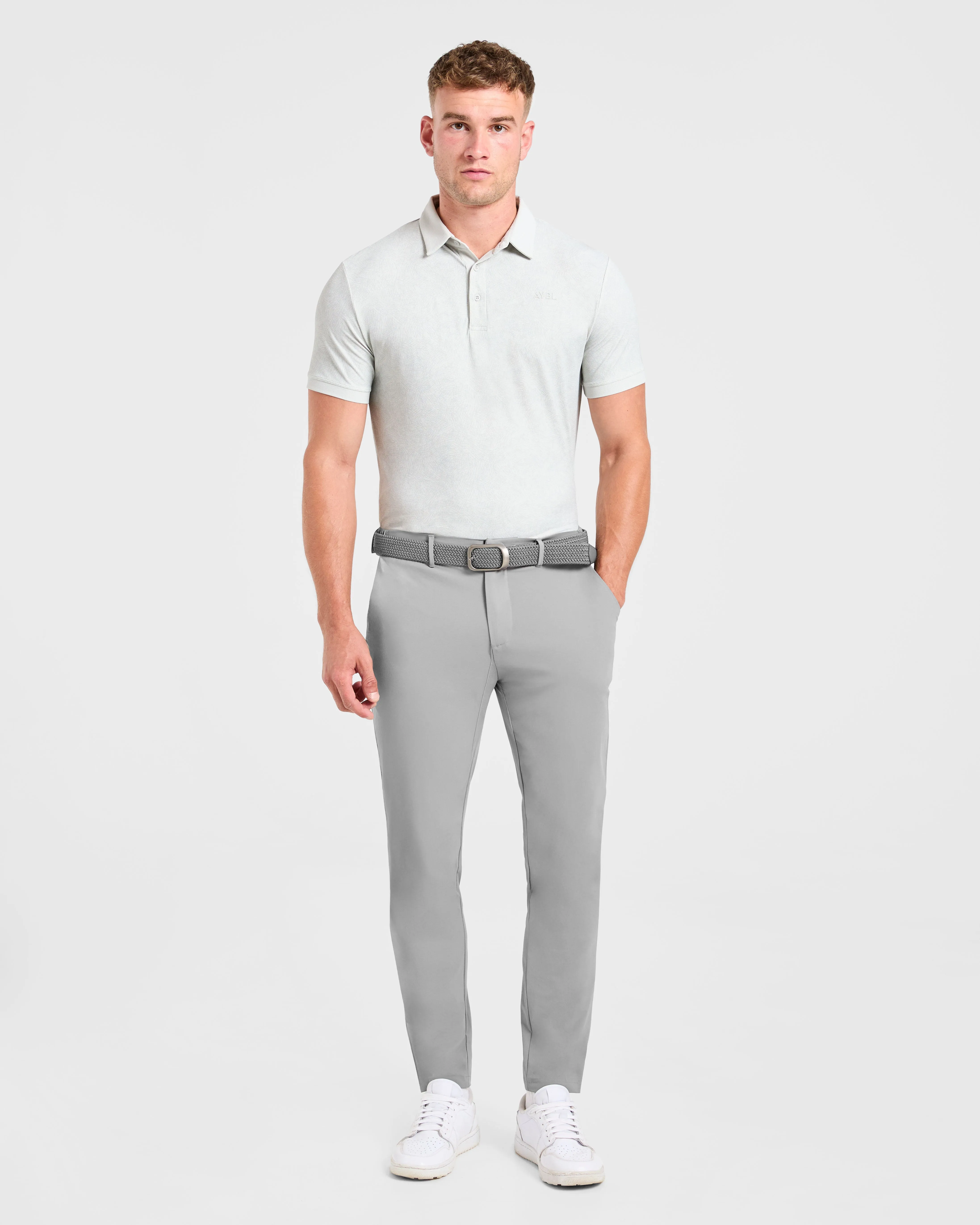 Precision Static Polo - Ice Grey Travel Ready Mesh Lined Back