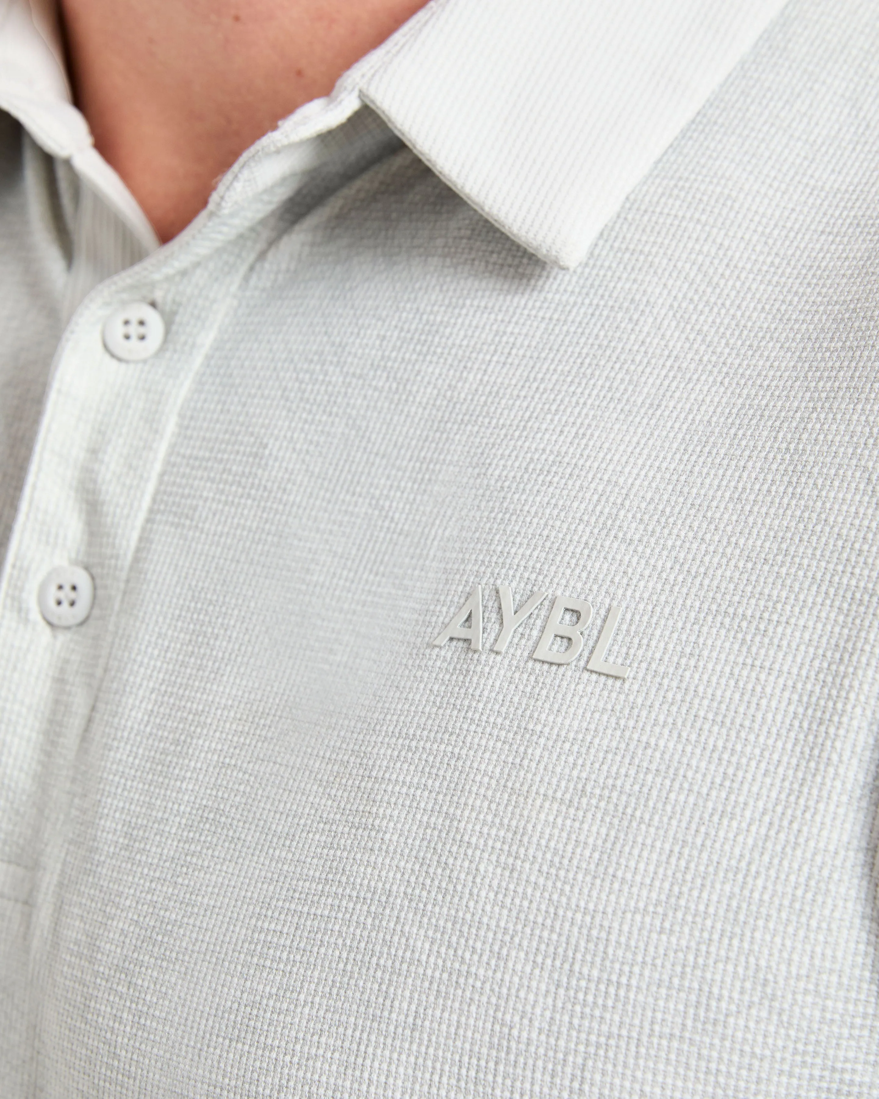 Precision Static Polo - Ice Grey Relaxed Neckline Club Style