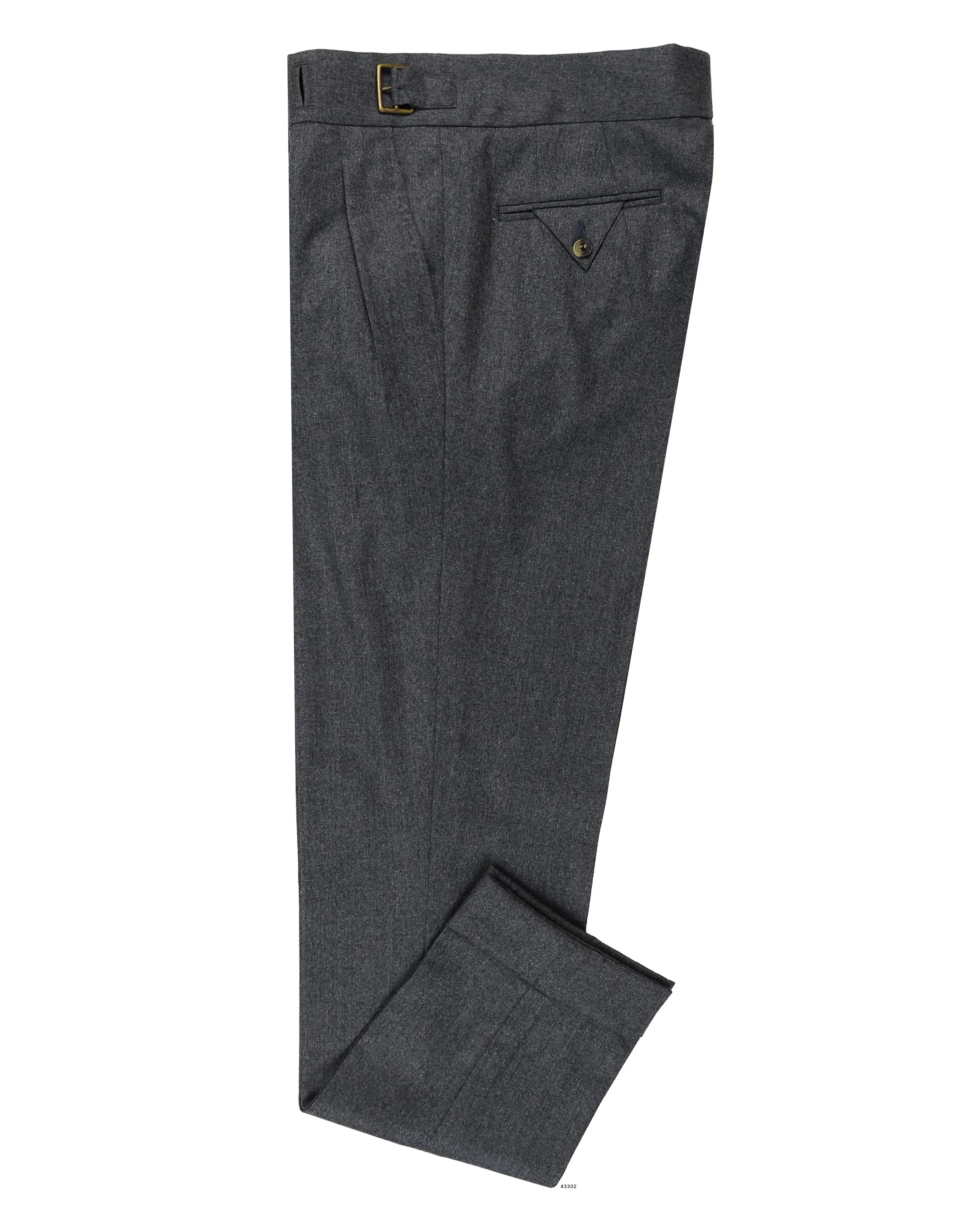 Gurkha Pant in Vitale Barberis Canonico - Flannels Grey Flexible Ankle Cuffs