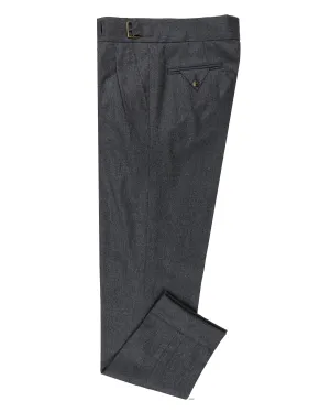 Gurkha Pant in Vitale Barberis Canonico - Flannels Grey Flexible Ankle Cuffs