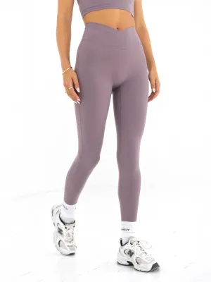 Postpartum Fit Morning Stretch Durable Comfort Ultimate Crossover Leggings - Grape