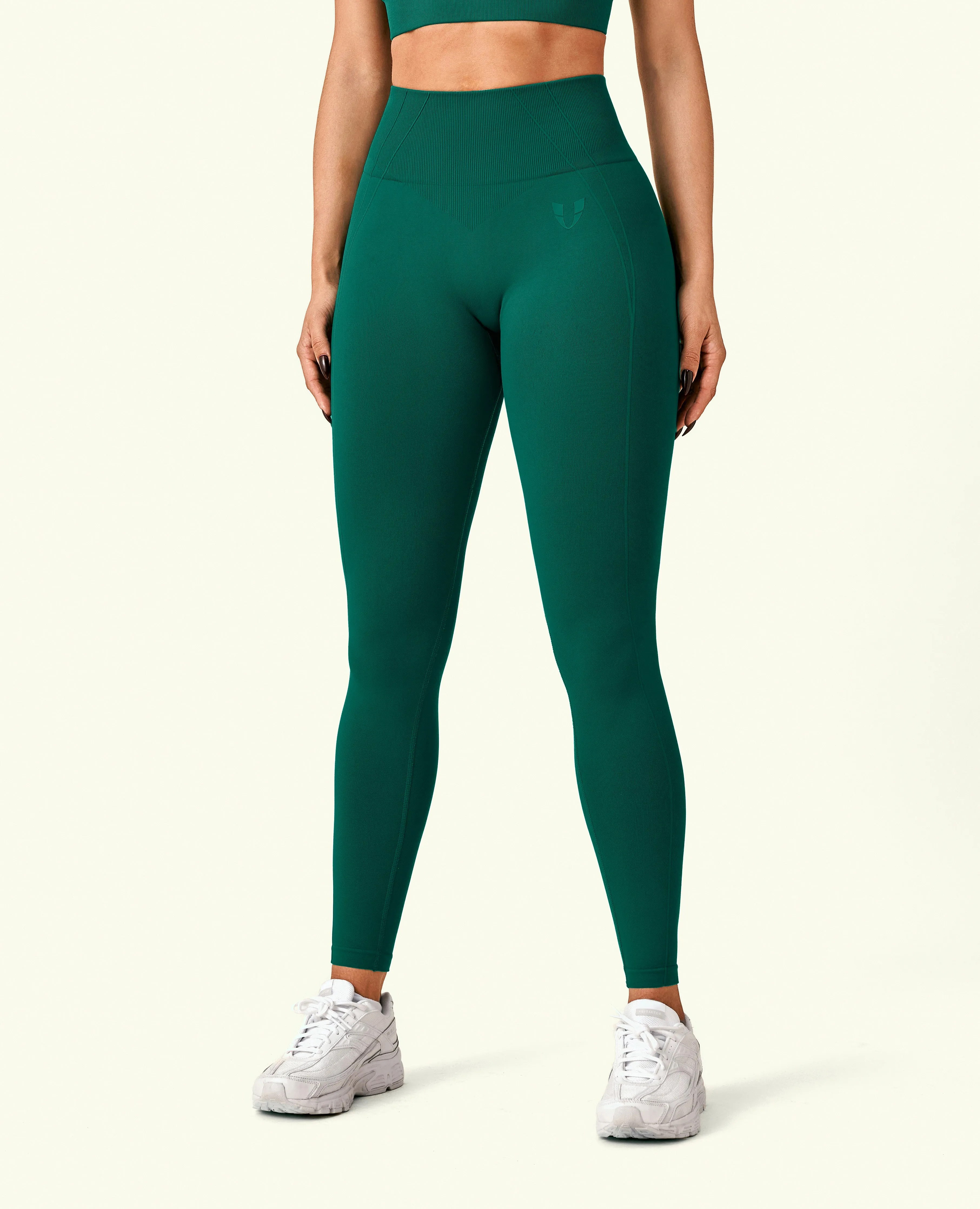 Sculpt Lift Seamless Leggings - Dark Green Dry Fit Flexible Wear Evening Walk