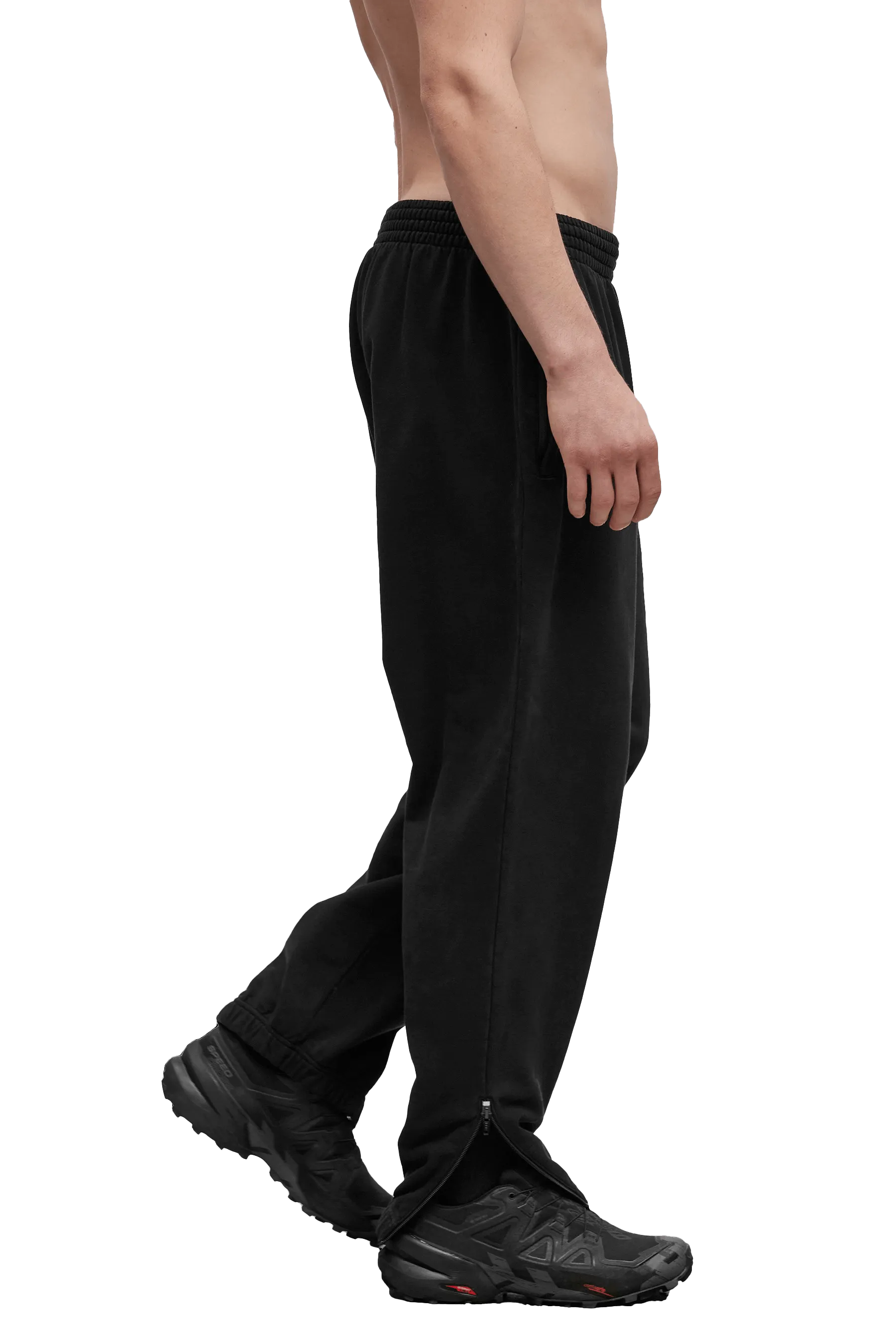 Denim finish JOGGERS - Black