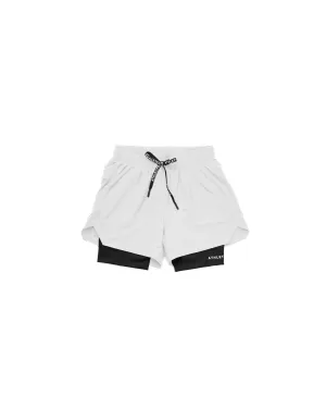 Non Slip Inner Grip Daily Wear [CORE] Training Shorts 4" - White/Black
