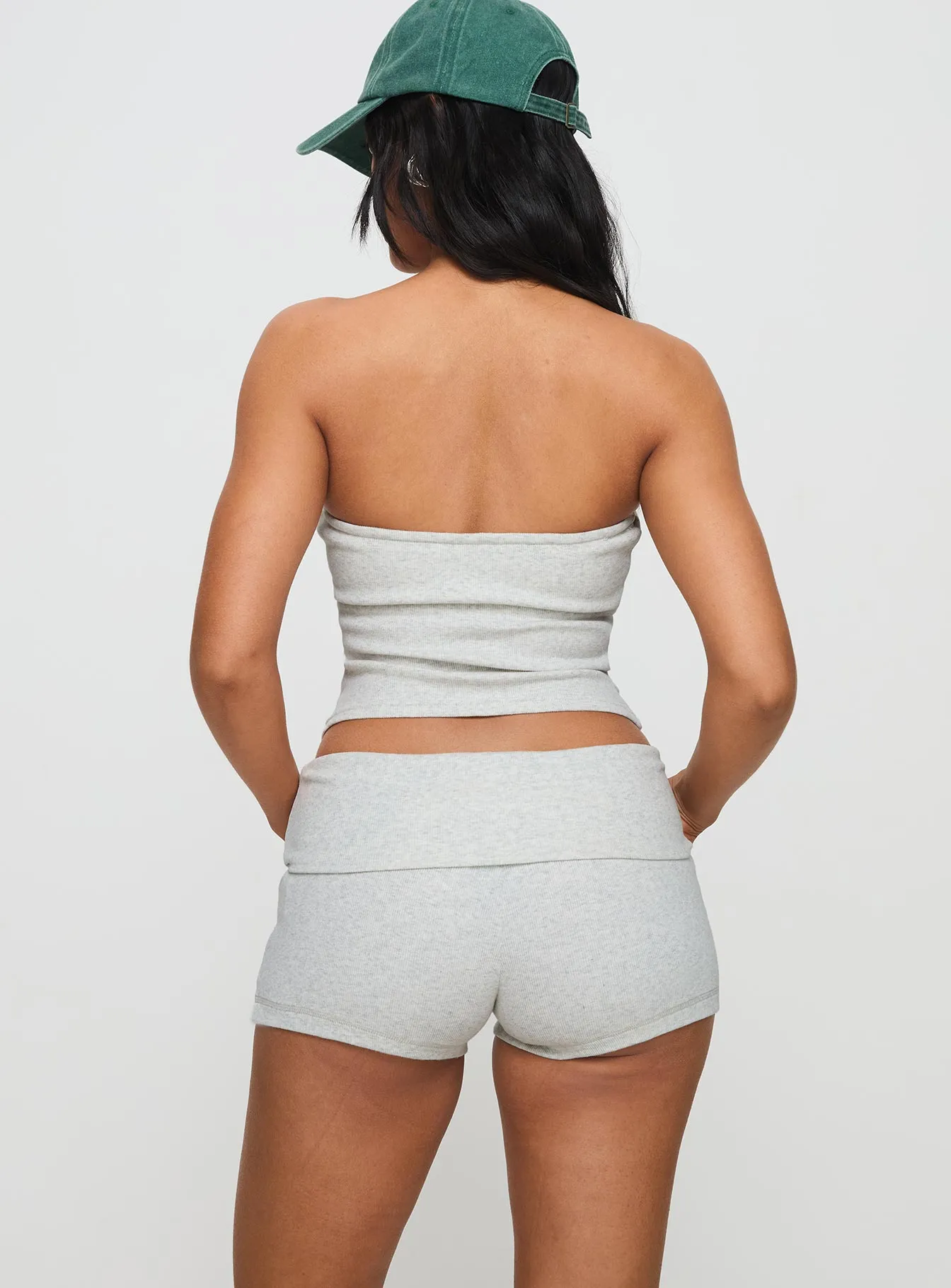 EcoFriendly Dye ThermalRegulation Baseline Low Rise Rib Shorts Grey Marle