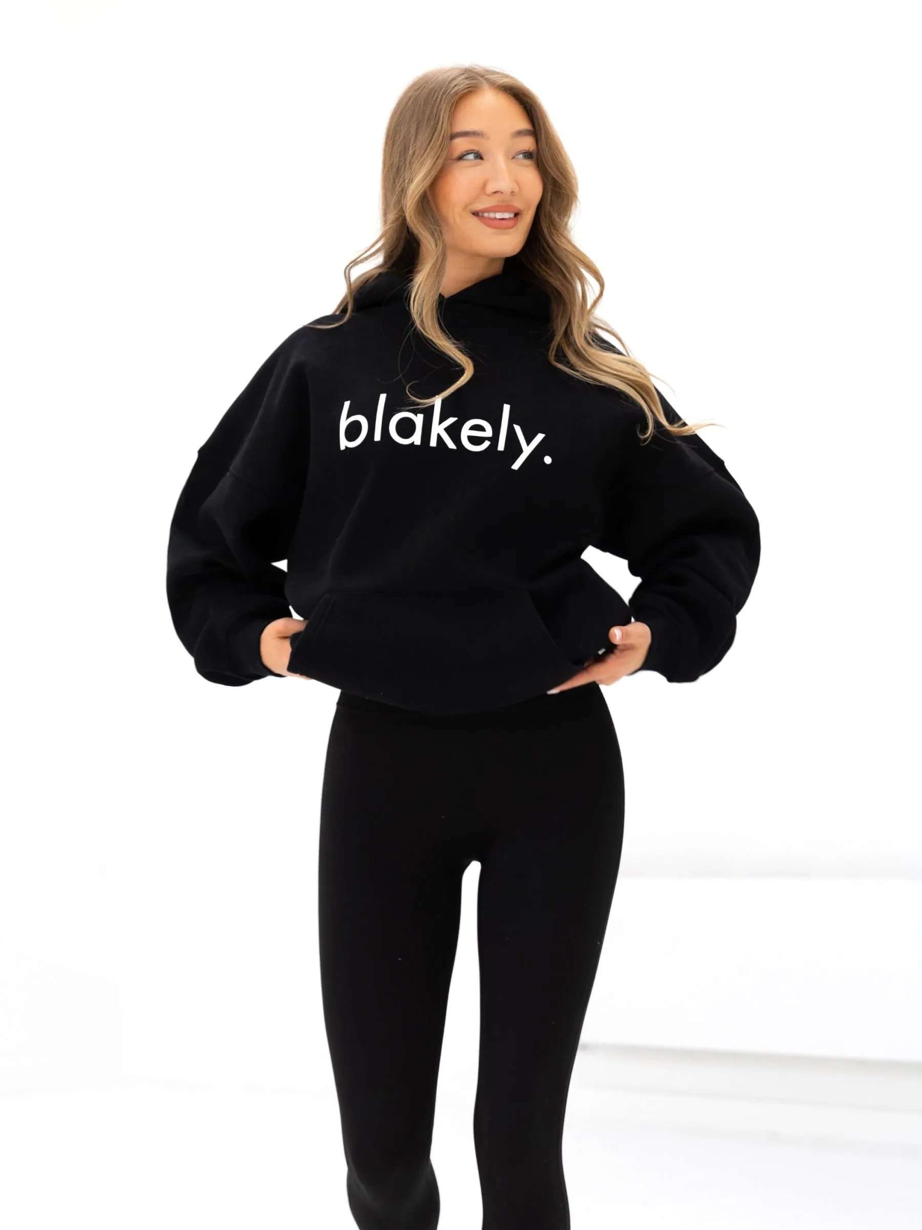 Logo Oversized Hoodie - Black Relaxed Comfort