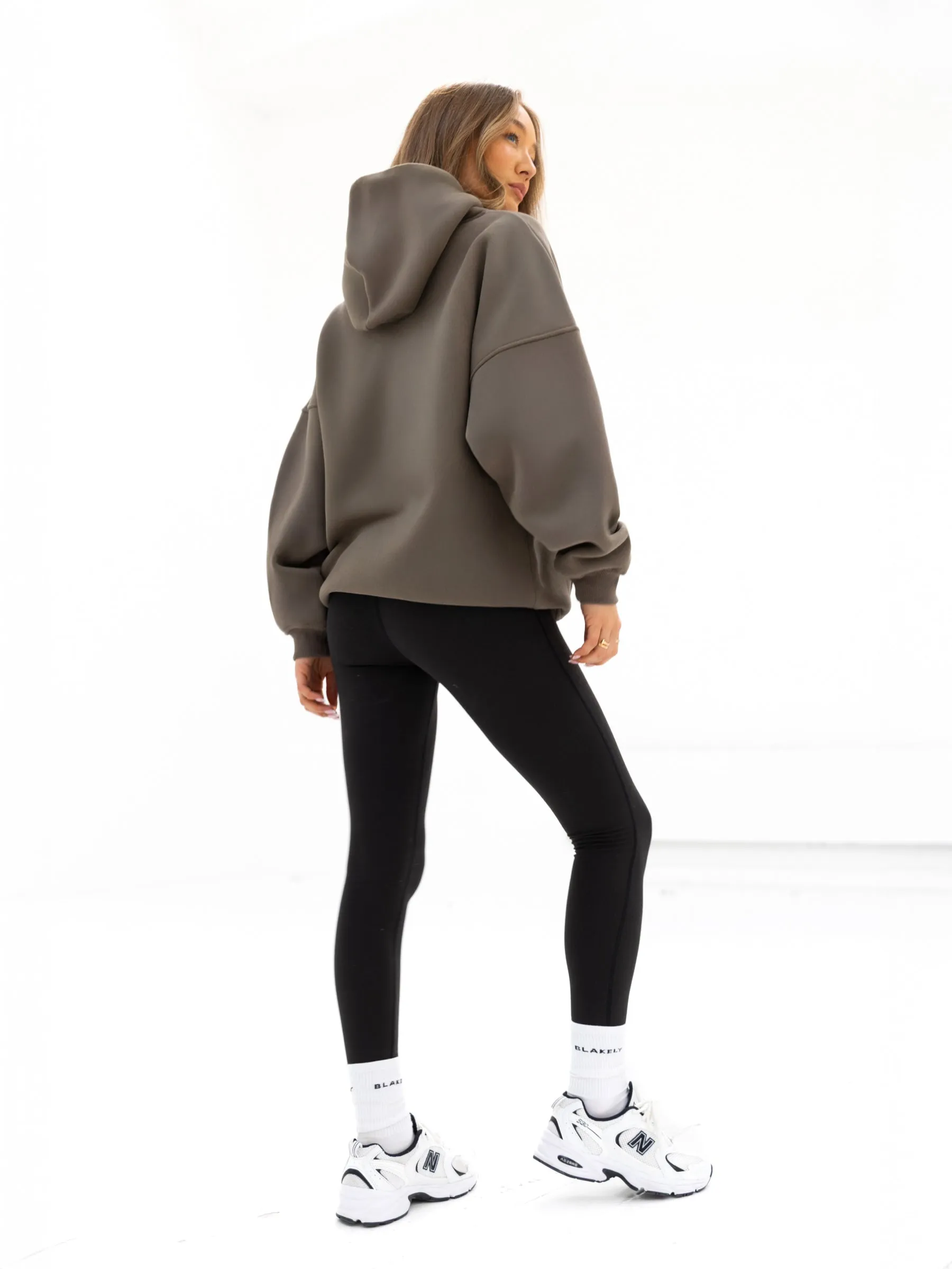 Lifestyle Scene Tapir like Madison Oversized Hoodie - Khaki Brown