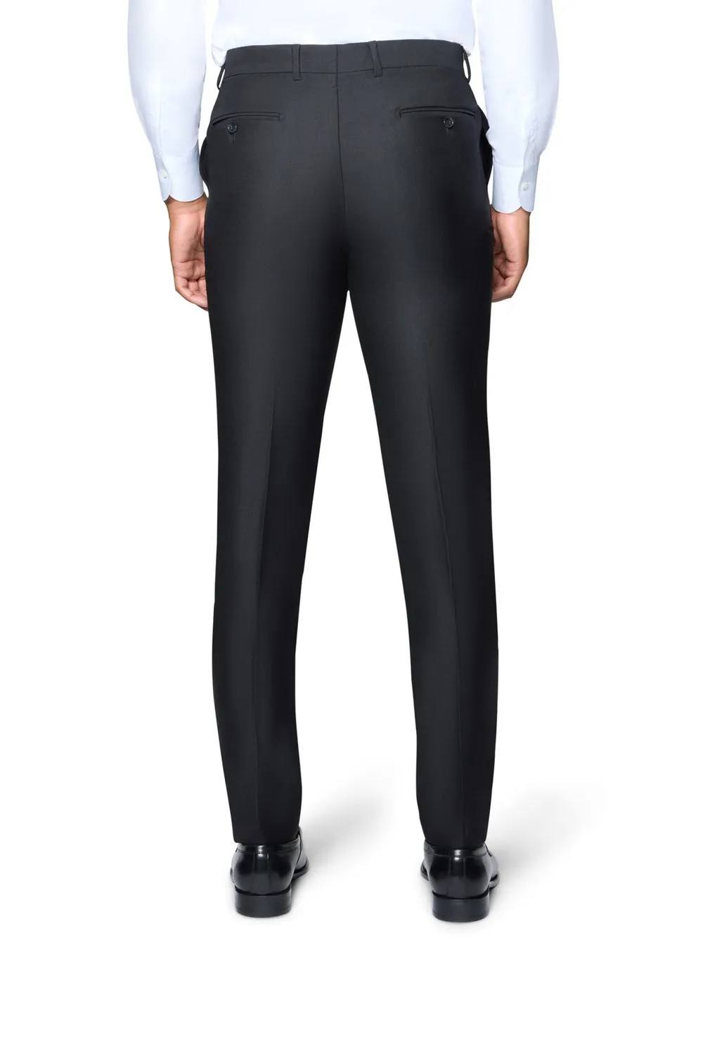Soft Structure Basic Style Bergamo Elegant Modern Fit Pants - Black